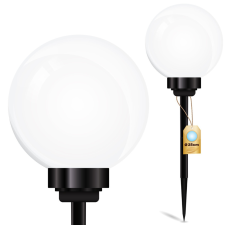 LUMILED LED napelemes kerti lámpa 6500K IP44 25cm szegecses fehér golyós ATRIS LUMILED kültéri világítás