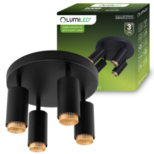 LUMILED Mennyezeti Lámpa Spotlámpa 4x GU10 Mennyezeti Lámpa ELIGIS Fekete LUMILED világítás