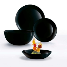 LUMINARC Diwali Black étkészlet 19 részes tányér és evőeszköz