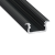 Lumines Alumínium U profil LED szalaghoz , 2 méter/db , VÍZTISZTA fedővel , süllyeszthető , fekete...