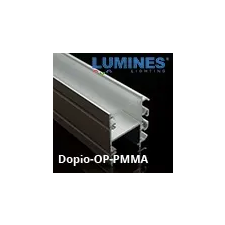 Lumines Desig Dopio Függeszthető profil ezüst, két LED szalaghoz - opál PMMA burával világítás