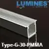 Lumines Type-G - Alu süllyeszthető U profil LED szalaghoz, átlátszó 30° PMMA burával