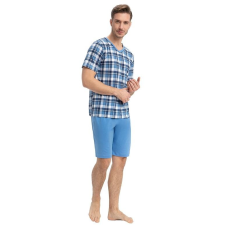 Luna Orin férfi pizsama, kék, kockás XL férfi pizsama