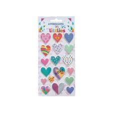 Luna The Littlies: Szívecske mintás 3D pufi matrica szett 10x22cm-es íven matrica