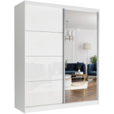  LUNA V. Gardróbszekrény, fehér üveggel 183x218x60 - fehér bútor