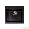 Lunart Lily 48,5x44 cm-es öntött gránit mosogató medence szifon nélkül,Midnight black 5999861632060