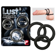  Lust gyűrűtrió - fekete péniszgyűrű