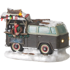 Luville mozgó kávéárus barna 14 cm x 8 cm x 10 cm karácsonyi dekoráció