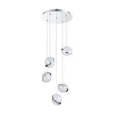 Luxera Malcom króm-fehér LED függesztett lámpa (LUX-62432) LED 1 izzós IP20 világítás