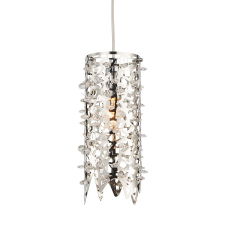 Luxera Vitra ezüst-átlátszó kristály függesztett lámpa (LUX-64365) E14 1 izzós IP20 világítás