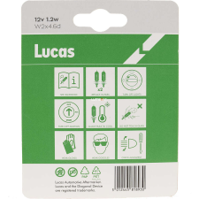 LUXLINE spol. s r.o. Lucas 12V W1,2W jelzőizzó, 2db/bliszter autó izzó, izzókészlet