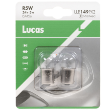 LUXLINE spol. s r.o. Lucas 24V R5W jelzőizzó, 2db/bliszter autó izzó, izzókészlet