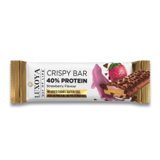 Luxoya crispy bar fehérje szelet 45 g - eper ízű vitamin és táplálékkiegészítő