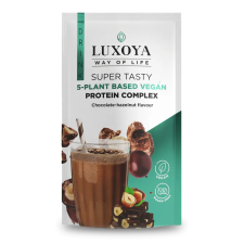 Luxoya vegán fehérje italpor csokoládé-mogyoró ízű 30g vitamin és táplálékkiegészítő