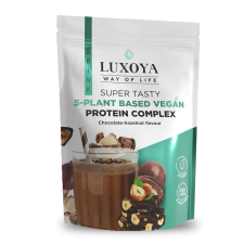 Luxoya vegán fehérje italpor csokoládé-mogyoró ízű 450g vitamin és táplálékkiegészítő