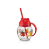 Luxplastic IRIS C-00373 Cute üvegbögre szívószállal 370ml, piros, zöld vagy sárga színű (C-00373)