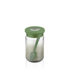 Luxplastic Iris c-00488 rainbow zöld üveg tároló kanállal 380ml c-00495 konyhai eszköz