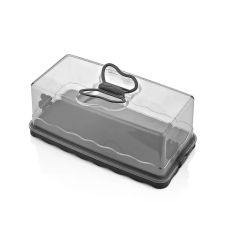 Luxplastic IRIS L-00575-2 négyzetes torta szállító 4.5 literes, antracit konyhai eszköz
