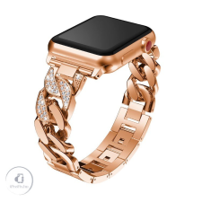 Luxury Apple Watch 38/ 40/ 41 mm Luxury V3 fém óraszíj rose gold színű okosóra kellék