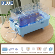  Luxus panoráma hörcsög ketrec hordozó funkcióval 32x20x22cm - Kék ketrec, szállítóbox rágcsálóknak