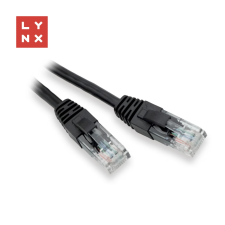 LYNX UTP CAT5E Összekötő Fekete 3m LX-UTP5E-030-BLACK kábel és adapter