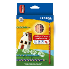 Lyra Színes ceruza LYRA Groove Slim háromszögletű 36 db/készlet+hegyező színes ceruza