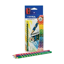 Lyra Színes ceruza LYRA Groove Slim háromszögletű vékony 12 db/készlet+hegyező színes ceruza
