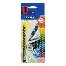 Lyra Színes ceruza lyra groove slim háromszögletű vékony 12 db/készlet+hegyező 2821120 színes ceruza