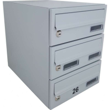 M26 moduláris postaláda tömb, 3db Névtábla + névtábla RAL 9006 / Szürke postaláda