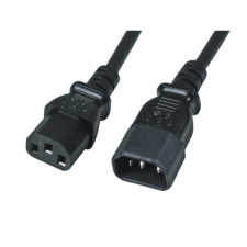 M-CAB 7200469 Tápkábel hosszabbító 1m Fekete kábel és adapter