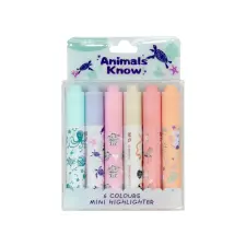 M&G animals know mini szövegkiemelő 6db-os kiszerelésben AHM29671 filctoll, marker