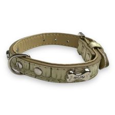  M-PETS Bling nyakörv strasszköves csontokkal S 1,5x22-30cm fehér nyakörv, póráz, hám kutyáknak