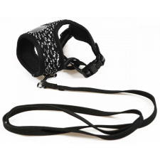 M-PETS hám szett macskáknak 1x90-170cm/33-48x26cm fekete nyakörv, póráz, hám macskáknak