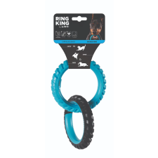 M-Pets RING KING Dupla karika, türkiz-fekete játék kutyáknak