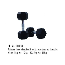 m-tech (H) XDB-6101 Egykezes súlyzó, fix kézisúlyzó, hatszögletű, krómozott, gumborítású 7kg kézisúlyzó