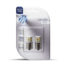 M-Tech Izzó LED BA15S 21-SMD 2835 fehér(2db) – M-TECH autó izzó, izzókészlet