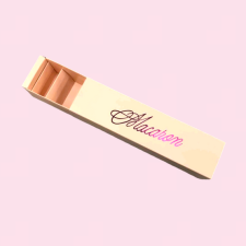  Macaron díszdoboz rózsaszín 6 darabos felirattal sütés és főzés