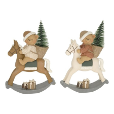  Maci fenyõvel, hintalovon ülõ 12x4x17,5 cm 2 féle dekorációs kellék