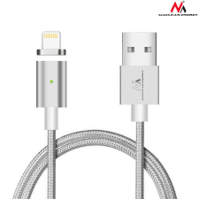 Maclean MCE161 Mágneses Lightning apa - USB apa adat és töltőkábel 1m - Ezüst (MCE161) kábel és adapter
