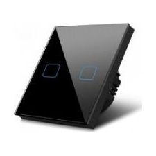 Maclean MCE703B Érintéses Világításkapcsoló, Dupla, Üveg, Fekete (MCE703) villanyszerelés