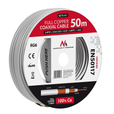 Maclean RG6 koax kábel 50m 100% réz (MCTV-471) kábel és adapter