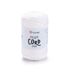 MACRAME CORD zsinór fonal, 3mm - Fehér - 751 rövidáru