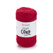MACRAME CORD zsinór fonal, 3mm - Piros - 773 rövidáru