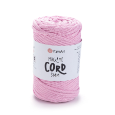 MACRAME CORD zsinór fonal, 3mm - Rózsaszín - 762 rövidáru