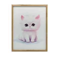 MACSAKARÁT FALI PLAKÁT FA KERETBEN, SÖTÉTBARNA 50x70 CM grafika, keretezett kép