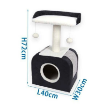  Macska bútor kaparófával és házzal 72 x 40 x 30 cm szállítóbox, fekhely macskáknak