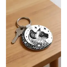  Macska, hold és csillagok kulcstartó