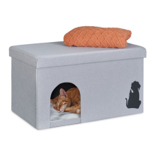  Macskabarlang levhető fedéllel 40,5x72x40,5 cm szürke szállítóbox, fekhely macskáknak