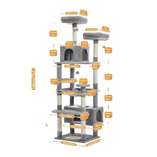  Macskafa, többszintes szerkezet, hangulatos játszóterek, AMT0204GY, KÉPEN macskabútor