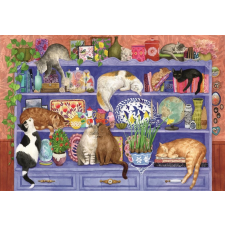 Macskák polcon puzzle 200 darab puzzle, kirakós